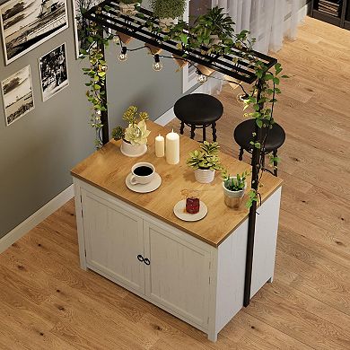 IDEALHOUSE Heavy-Duty Kitchen Island Cart with Storage