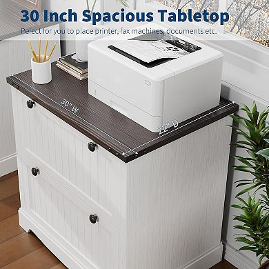 IDEALHOUSE Farmhouse File Cabinet with Drawers