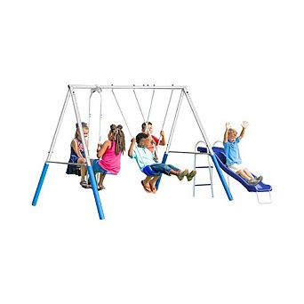 Backyard Swing Set with Slide and Glider