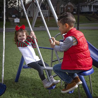 Backyard Swing Set with Slide and Glider