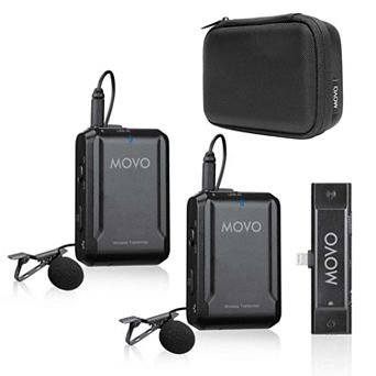 Movo EDGE-DI-DUO Dual Wireless Lavalier Microphone System for iPhone & iPad (Lightning)