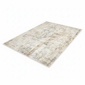 Washable Vintage Distressed Floral Rug Non-Slip Soft Carpet for Living Room Bedroom