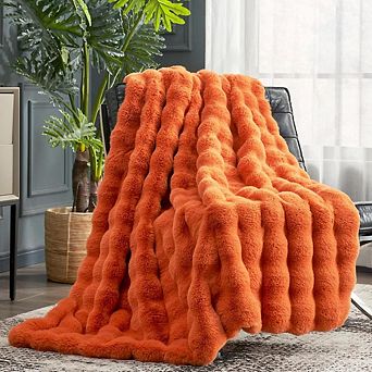 Soft Plush Bubble Throw Blanket