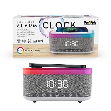 2-in-1 Wireless Charging Alarm Clock and Hi-Res Portable Speaker