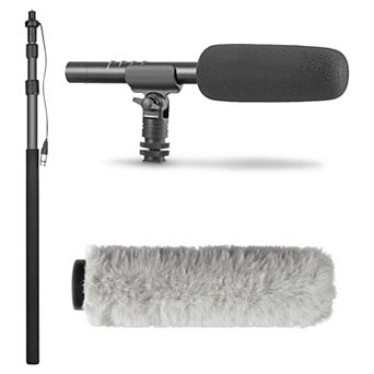 Movo Boom Mic Bundle - Shotgun Microphone with Telescoping Boom Pole and XLR Cable