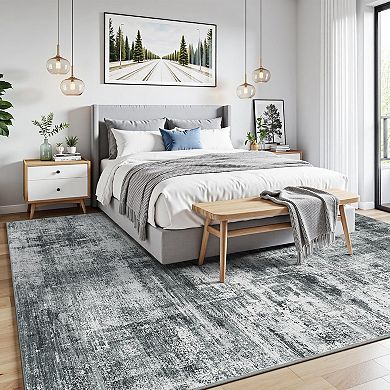 Washable Modern Abstract Soft Area Rug Non-Slip Carpet for Home
