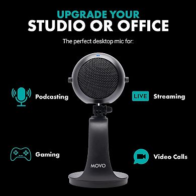 Movo WebMic Desktop USB Microphone with Stand