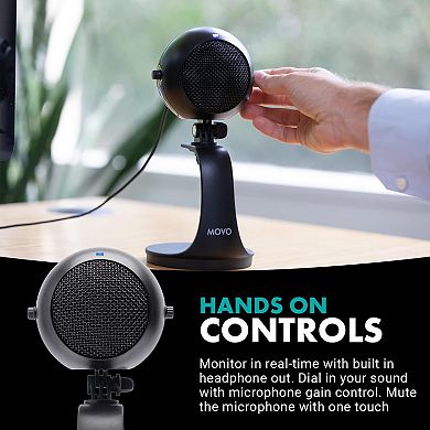 Movo WebMic Desktop USB Microphone with Stand