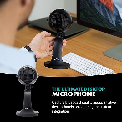 Movo WebMic Desktop USB Microphone with Stand