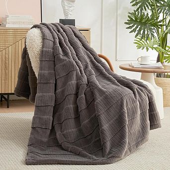 Embossed Split Striped Blanket
