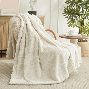 Embossed Split Striped Blanket