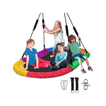 Oval Saucer Tree Swing with Straps (Multicolor)