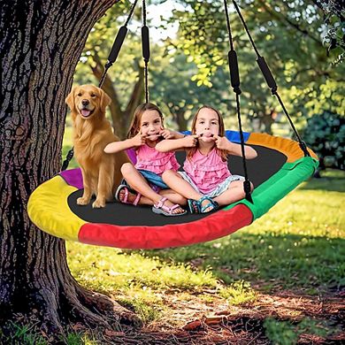 Oval Saucer Tree Swing with Straps (Multicolor)