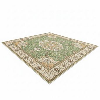 Vintage Boho Medallion Washable Area Rug Non-Slip Low Pile for Home