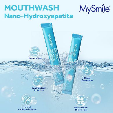Nano-Hydroxyapatite Portable Mouthwash for Sensitive Teeth, Fluoride-Free, Alcohol-Free (30 Pack)