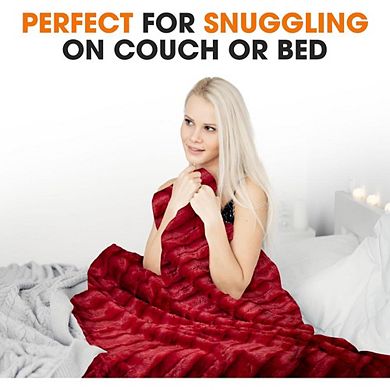 Plush Faux Fur Throw Blanket