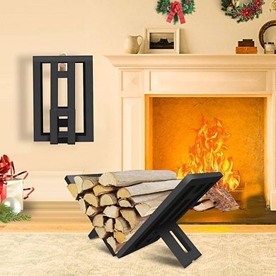 Heavy-Duty Foldable Firewood Log Rack