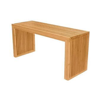 Natural Farmhouse Bamboo Dining Bench