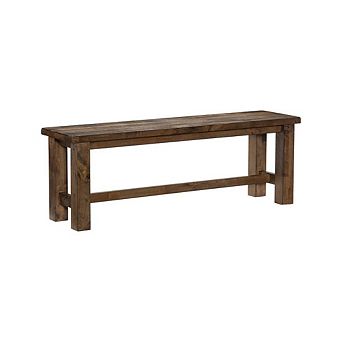 Burnished Brown Hardwood Dining Bench