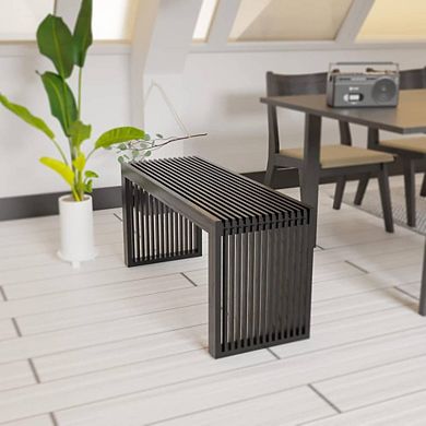 Black Farmhouse Bamboo Dining Bench