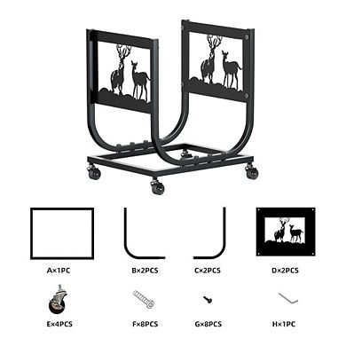 Waterproof Firewood Rack With Wheels