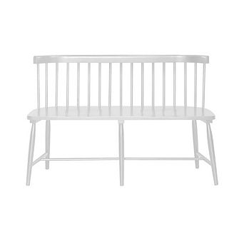 White Dining Bench With Spindle Back