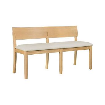 Cream Natural Contemporary Dining Bench