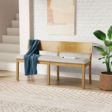 Cream Natural Contemporary Dining Bench