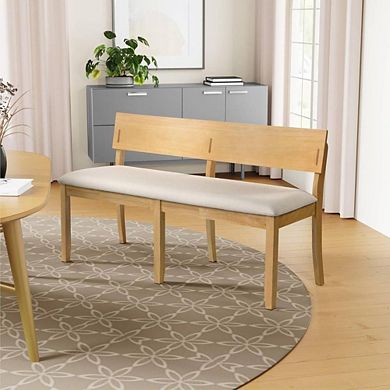 Cream Natural Contemporary Dining Bench