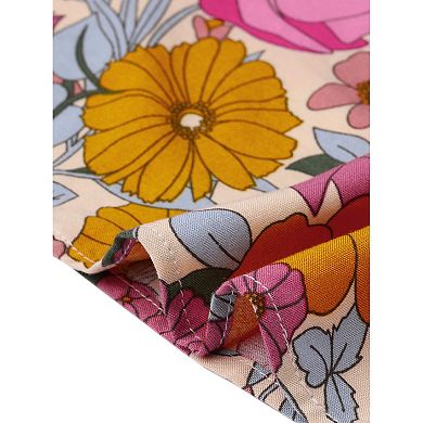 Women's Boho Dresses V Neck Cap Sleeve Smocked A-Line Floral Tiered Flowy Maxi Dresses