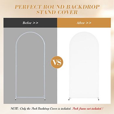 Wedding Arch Backdrop Cover,Portable Dual-Sided Spandex Fitted Wedding Arch Stand Covers