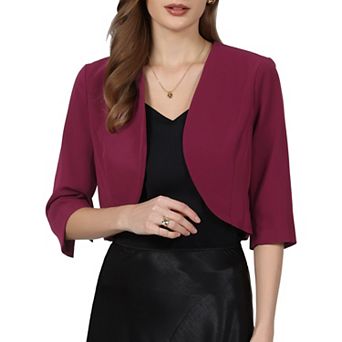 Women's 3/4 Sleeve Cardigan Open Front Eleggant Cocktail Bolero Shrug for Dress
