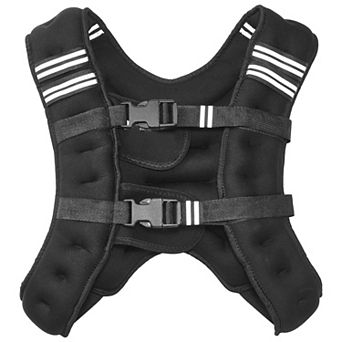 Weighted Vest for Men and Women with Pockets, Adjustable Fit - Black