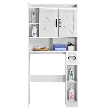 Over-Toilet Bathroom Cabinet with Flexible Storage, Anti-Tip Safety, and Clean Design