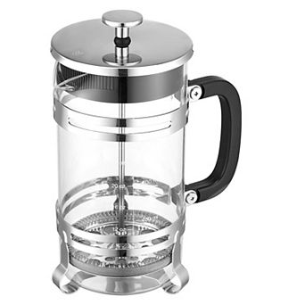 1L French Press Coffee Brewer Dishwasher Safe for Home, Office, or Travel - Silver
