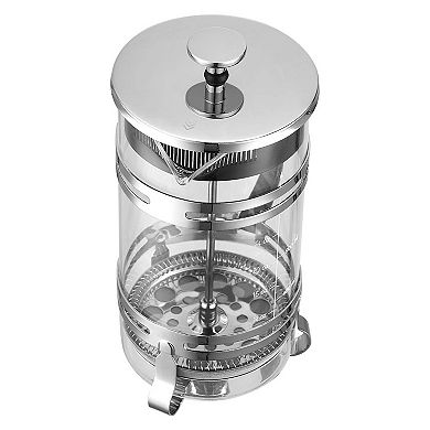 1L French Press Coffee Brewer Dishwasher Safe for Home, Office, or Travel - Silver