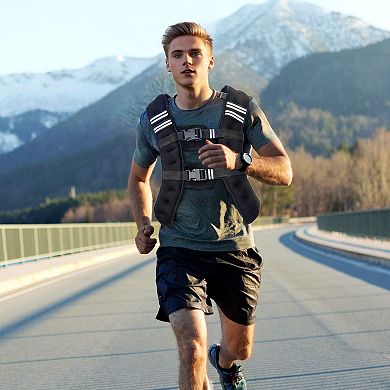 Workout Weighted Vest with Front and Back Pockets - Black