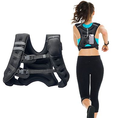 Weighted Workout Vest with Front and Back Pockets for Cardio and Strength Training - Black