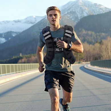 Weighted Workout Vest with Front and Back Pockets for Cardio and Strength Training - Black