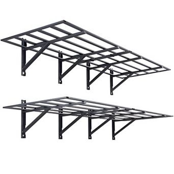 Workshop Wall Shelf System with Adjustable Metal Racks for Tools and Gear