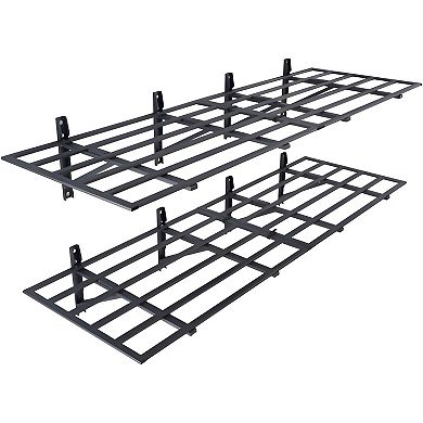 Workshop Wall Shelf System with Adjustable Metal Racks for Tools and Gear