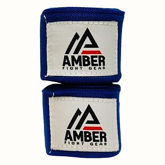 Amber Fight Gear 180" Semi-Elastic Hand Wraps Hook & Loop for Boxing, Muay Thai, Sold as a Set of 2
