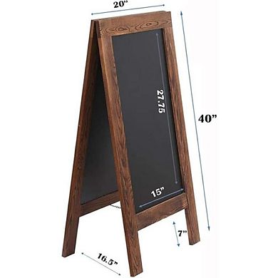 Rustic Magnetic A-Frame Chalkboard Sign 40x20, Double-Sided, for Cafes, Weddings & Events