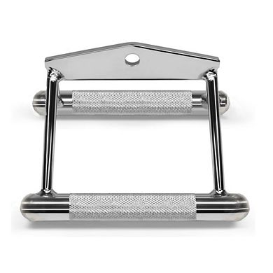 Amber Fight Gear Chrome Plated Double D Handle with Ergo Handgrips for Optimal Workout Control