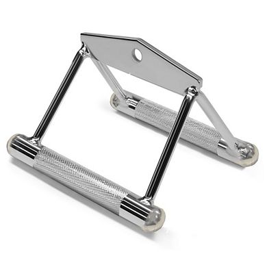 Amber Fight Gear Chrome Plated Double D Handle with Ergo Handgrips for Optimal Workout Control