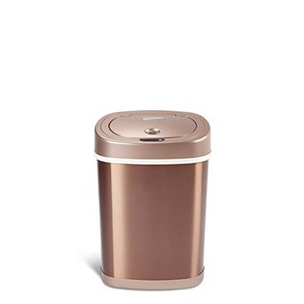 Ninestars Classic Oval 4-Gallon Gold Stainless Steel Motion Sensor Trash Can