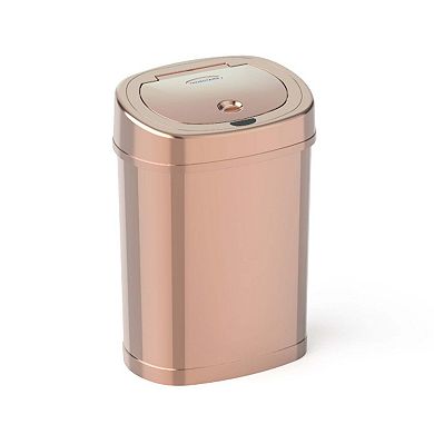 Ninestars Classic Oval 4-Gallon Gold Stainless Steel Motion Sensor Trash Can