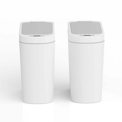 Ninestars Slim 1.85-Gallon Plastic Motion Sensor Trash Can, 2-Pack