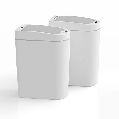 Ninestars Slim 1.85-Gallon Plastic Motion Sensor Trash Can, 2-Pack