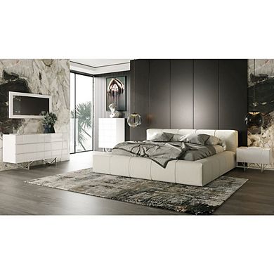 Modrest Chrysler Modern White Nightstand